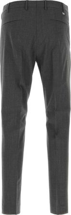 Pantaloni Torino Mens Dark Grey Stretch Wool Pant Grigio Pantaloni Trousers