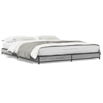 Berkfield Home Bed Frame without Mattress Grey Sonoma 120x200 cm | Size: Small Double