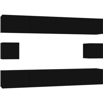 vidaXL Vidaxl - 6 Piece tv Cabinet Set Black Engineered Wood