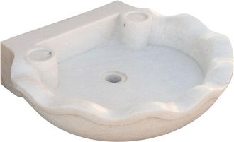 Biscottini International Biscottini - Fregadero de mármol blanco de cocina Lavabo de encimera Fregadero de piedra Lavabo de interior y exterior Lavabo de fuente