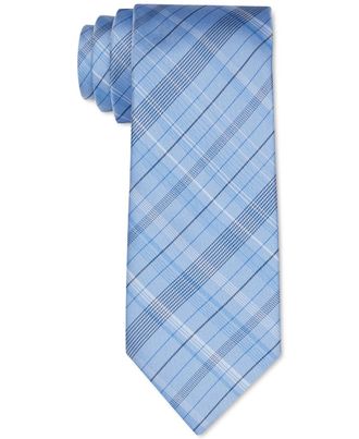 Calvin Klein Mens Diffuse Shadow Plaid Slim Tie