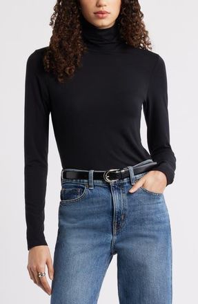 Nordstrom Turtleneck Knit Top in Black at Nordstrom, Size Xx-Small