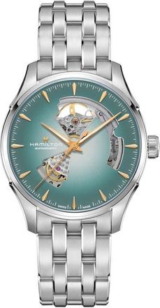 Hamilton Jazzmaster Open Heart Automatic Bracelet Watch, 40mm in Turquoise at Nordstrom