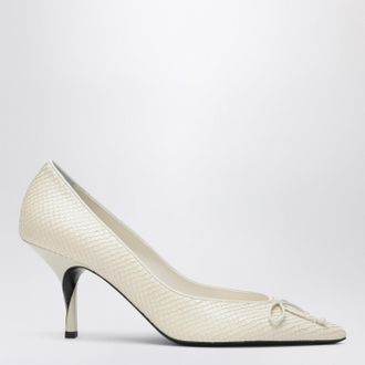 Jacquemus Ivory python-effect embossed leather Tourni D&eacute;collet&eacute;