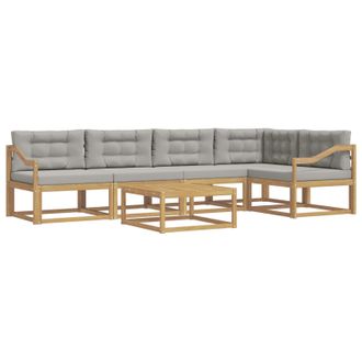 vidaXL Conjunto De Sof&aacute;s De Exterior 6 Pcs Blanco Y Gris Claro Vidaxl