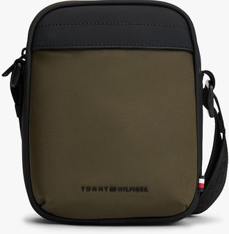 Tommy Hilfiger Mens Water-Resistant Mini Reporter Bag - Green