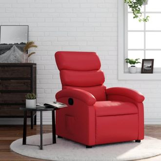 vidaXL Sill&oacute;n Reclinable De Cuero Sint&eacute;tico Rojo Vidaxl