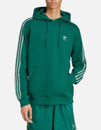 adidas Mens ADIDAS Originals 3-Stripes Mens Pullover Hoodie Winter Fleece Hooded Sweatshirt - Green - Size: 36