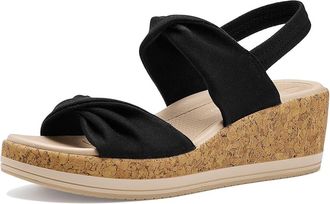 Life Stride Riley Slingbacks Womens Sandals Black Linen Fabric : 8.5 M (B), Synthetic