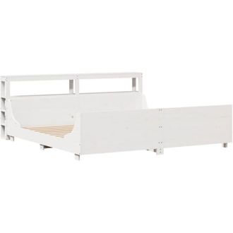 vidaXL Vidaxl - Bed Frame without Mattress White 200x200 cm Solid Wood Pine