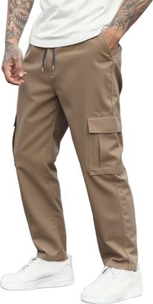 Generic Cargo Combat Trousers Men - Elasticated Cargo Joggers Sweatpants Loose Fit Outdoor Walking Hiking Work Pants Straight Tracksuit Bottoms Multi Pockets 