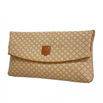 Celine Beige Brown Pvc Clutch Bag (Pre-Owned)
