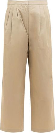 The Loom Broek met plooien - Dames - Broeken - Beige - Maat: S Katoen