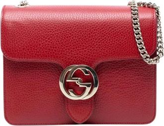 Gucci Pre-owned Cross Body Bags, female, Red, Size: ONE SIZE Pre-owned Leather Crossbody Bag
