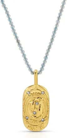 Kozakh Sunrise Zodiac Pendant Necklace in Gold/blue Pisces at Nordstrom