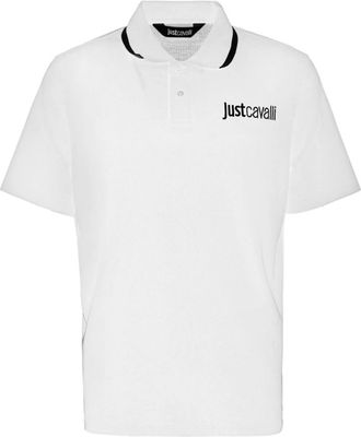 Just Cavalli T-shirts en Polos - Heren - Polos - Wit - L - Katoen - Tops