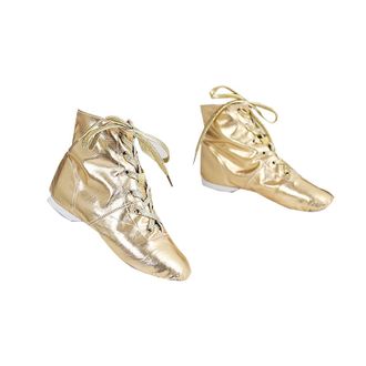 Generic Jazz Boots for Girls Women Shinny Metallic Pu Jazz Dance Boots Shoes Lace Up Jazz Boots Ankle Length Dance Shoes Kids Adult Split Sole Ballroom Dancin