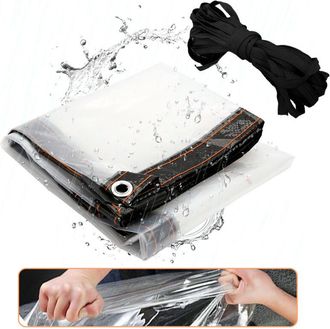 OEM B&acirc;che Transparente Imperm&eacute;able Avec Oeillets Et Corde B&acirc;che De Protection Ext&eacute;rieure Pour Abri De Balcon Jardin Piscine Serre Plantes Voiture 3x6m