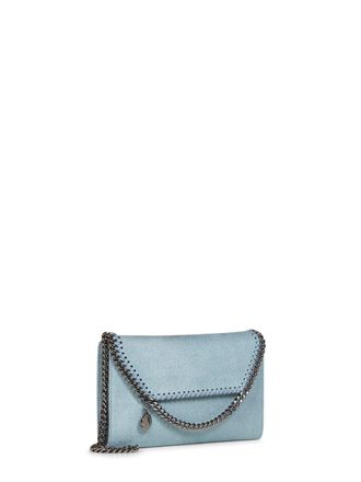 Stella McCartney Womens Crossbody Wallet Falabella Light Blue Polyester Shoulder Bags