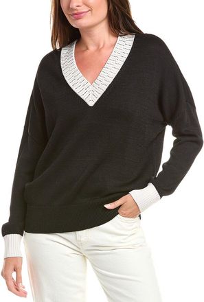 Karl Lagerfeld Karl Lagerfeld Embellished V-Neck Sweater