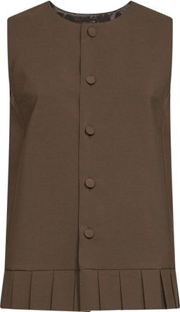 Maison Margiela Top - Dames - Tops zonder mouwen - Bruin - S - Wol - Tops