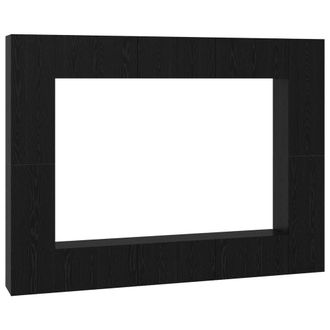 Berkfield Home TV Cabinet with Shelf 10 pcs Black oak Medium 30.5 x 30 x 90 cm