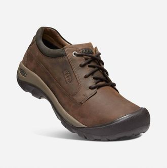 Keen Mens Austin Casual Wp Shoes In Chocolate Brown/black Olive