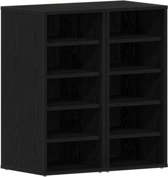 vidaXL Vidaxl - Shoe Cabinet 2 pcs Black oak 32 x 35 x 70 cm Engineered Wood