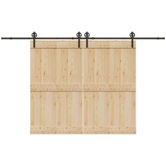 vidaXL Vidaxl - Kit De Herrajes Para Puertas Correderas Acero Negro 366 Cm