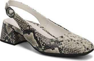 Vionic Reyes Block Heel Slingback Pump in Cream Snake at Nordstrom, Size 9.5