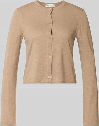 Marc O'Polo Regular Fit Cardigan aus Baumwolle-Leinen-Mix in Beige, Gr&ouml;&szlig;e XL