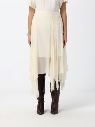 Eleh High-Waisted Asymmetric Midi Skirt in Viscose Blend