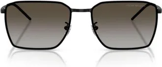 Emporio Armani 60mm Square Sunglasses in Matte Black/grey Brown at Nordstrom