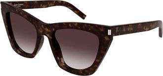 Saint Laurent New Wave SL 214 Kate Zonnebril - Dames - Zonnebrillen - Bruin - 55 MM - Nylon - Accessoires