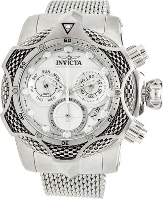 Invicta Mens 52mm Venom Chain Quartz Chronograph Stainless Steel Bracelet Watch