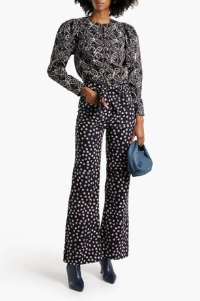 Ulla Johnson Wade Polka-Dot High-Rise Flared Jeans