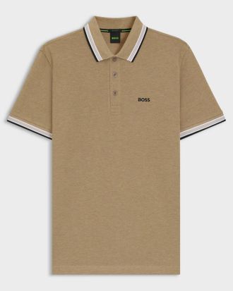 HUGO BOSS Mens Paddy Polo Shirt in Brown Cotton - Size X-Large