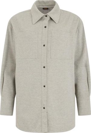 Moorer Overshirt - Dames - Blouses & Shirts - Grijs - Maat: XS Katoen