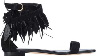 Tod's Tods Feather-Trim Sandals