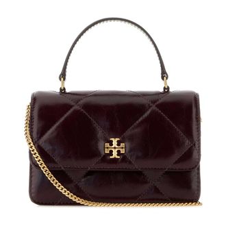 Tory Burch Tory Burch, Handbags, female, Purple, Size: ONE SIZE Mini Kira Diamond Quilt Distressed Top-Handle Crossbody