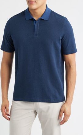 Johnston & Murphy Tonal Birds Eye Knit Polo in Navy Birdseye at Nordstrom, Size Xxx-Large