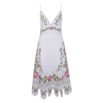 Farm Rio FARM Rio - Vestido Midi Asim&eacute;trico con Bordado Floral - Dresses - Mujer - Multicolor - S