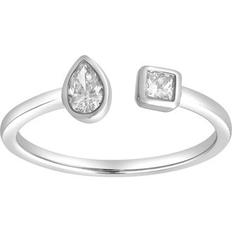 LuvMyJewelry Lyra 14K Gold Lab Grown Diamond Open Ring - 0.34 Ct in 14K White Gold at Nordstrom, Size 7