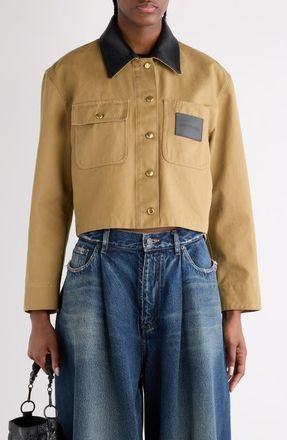 Balenciaga Crop Workwear Jacket in 9501 Sand at Nordstrom, Size 44
