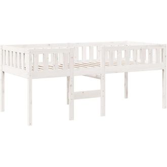 vidaXL Cama Para Ni&ntilde;os Sin Colch&oacute;n Madera Maciza Pino Blanca 90x190 Cm Vidaxl