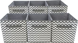 Sorbus Foldable Storage Cube - Set of 6 in Grey Pattern at Nordstrom Rack
