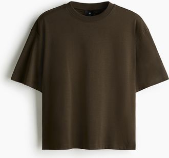 H&M Kastiges T-Shirt in Loose Fit - Green