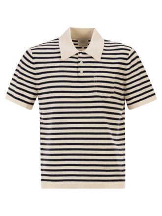 A.P.C. Eliot Striped Polo Shirt In Cotton And Cashmere Blend
