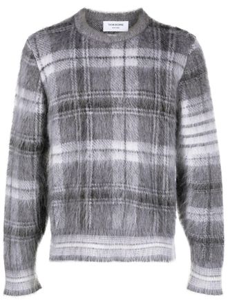 Thom Browne Trui met tartan ruit - Grijs