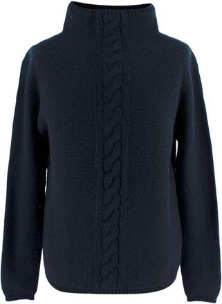 Max Mara S Max Mara Navy Turtleneck Cashmere Sweater Size S